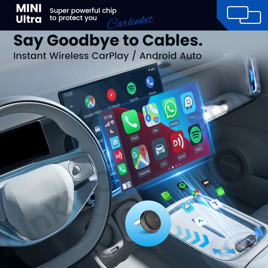CarlinKit Mini Ultra 3 Wireless CarPlay und Android Auto Adapter in Schwarz mit Bluetooth und Wi-Fi - Bild 2