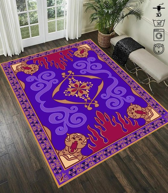 Karpetti Aladdin Teppich Orientalisch Modern in Lila, Rutschfest und Waschbar, B/T: 80 x 50 cm - Bild 1