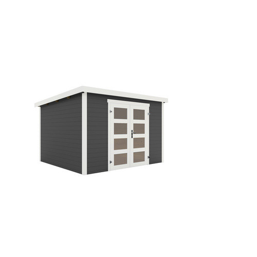 Lasita Holz-Gartenhaus Zambezi 7 mit Flachdach in Carbongrau, B/T/H: 300 x 300 x 210,9 cm - Bild 3