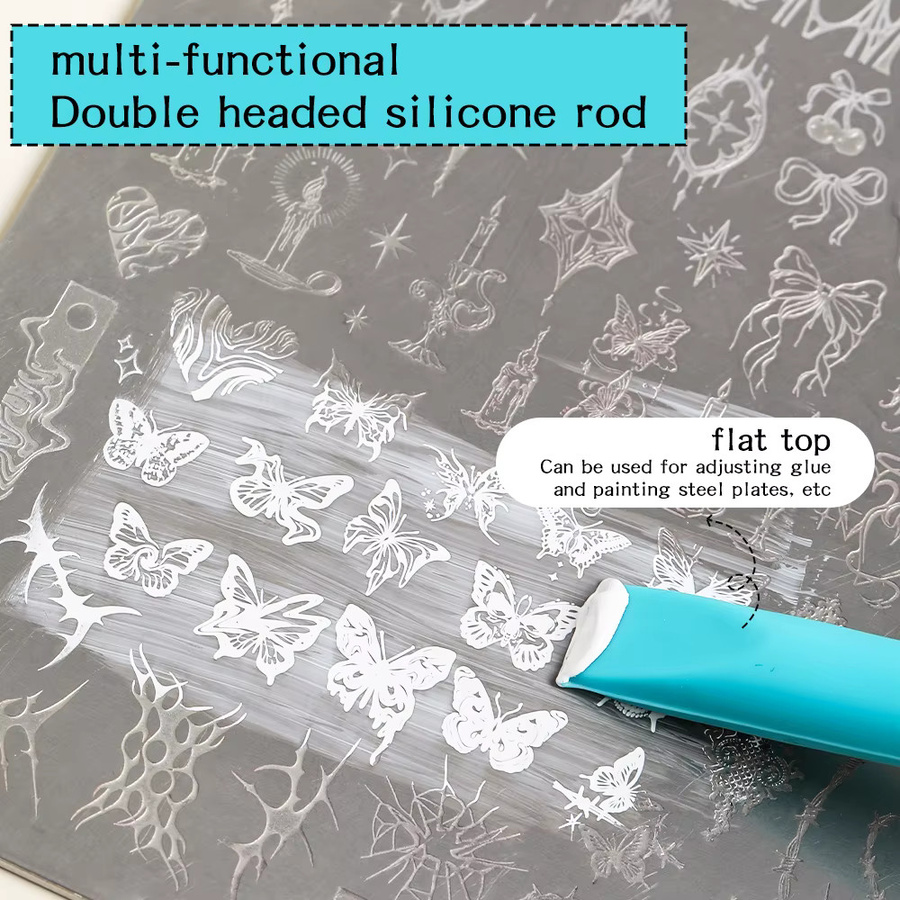 Kaniu Multifunktionaler Silikonstift, Doppelköpfiges Nagelwerkzeug - Bild 2