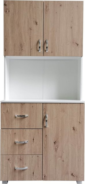HTI-Living Küchenschrank in Weiß Artisaneiche Blanca mit Regalfächern und Schubladen - Bild 1