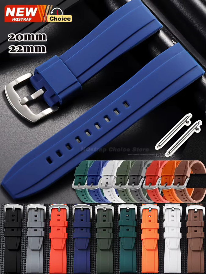 HQstrap Uhrenarmband Silikon, 20 mm, 22 mm, Unisex - Bild 4