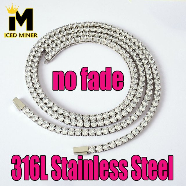 ICED MINER Halskette Edelstahl, Zirkonia, Silber, Unisex - Bild 1