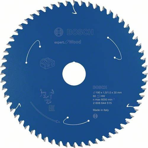 Bosch Expert for Wood Kreissägeblatt für Akkusägen, Durchmesser: 190 mm, Bohrung: 30 mm, 60 Zähne - Bild 1