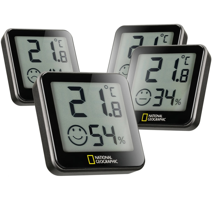 National Geographic Thermo-Hygrometer Tempy 4er Set Schwarz - Bild 2