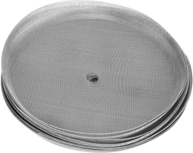 10er Set mfySpace Wiederverwendbare Siebe aus 304 Edelstahl mit 80 Mesh für 1000mm Kaffee-Presskannen in Grau und Silber - Bild 1