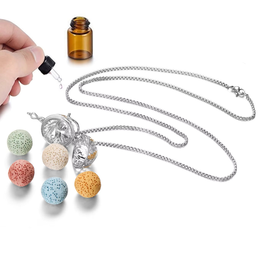 Mexiko Chime Halskette, Herzförmiges Kreuz Medaillon, Titan, Silber, Unisex - Bild 1