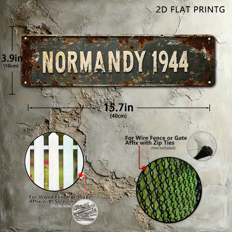 Vintage Metallplakette Normandie 1944 von CIFBUY als Wanddekoration in Mehrfarben, B/H: 40 x 40 cm - Bild 3