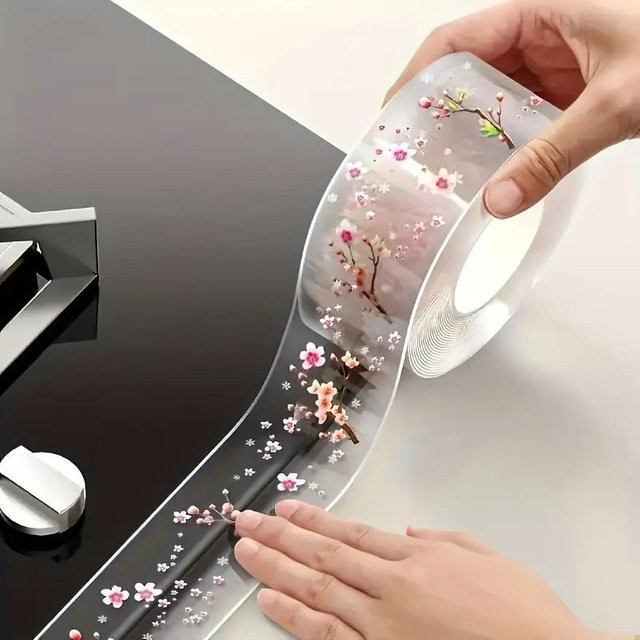 Selbstklebendes Dichtungsband für Küche und Bad in Grau, wasserdicht und schimmelschutz, Breite: 4,2 cm, Länge: 3 m - Bild 1