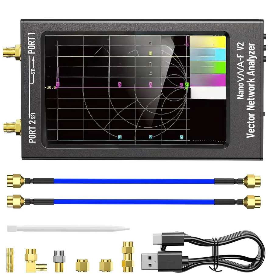 SeeSii NanoVNA-F V2 Vektornetzwerkanalysator 4,3 Zoll Schwarz, 50kHz-3000MHz HF VHF UHF SWR Antennenanalysator mit 5000mAh Akku - Bild 6