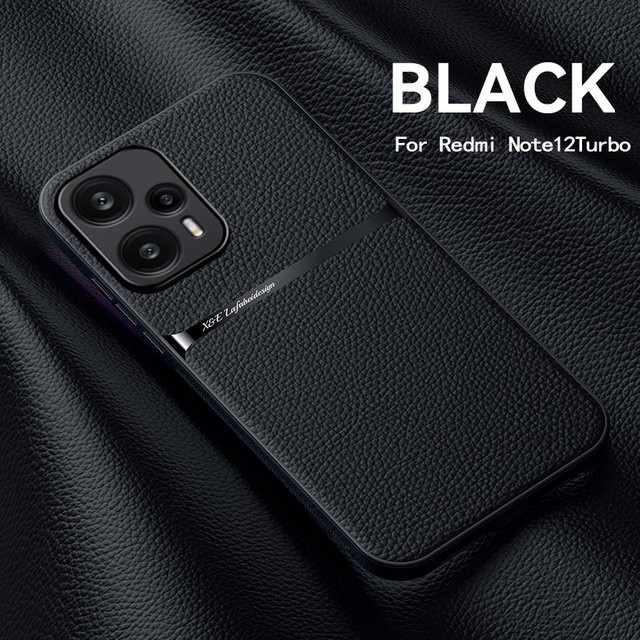 Clucy Magnetische Leder Schutzhülle für Mi Poco X5 Pro, X5, Poco F3 und F5 Pro, Stoßfest, Schwarz oder Blau - Bild 1