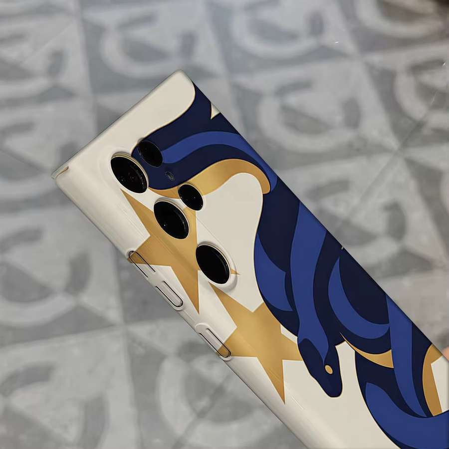 Potdemiel Handyhülle Golden Star Serpent für Samsung Galaxy S26 S25 S24 S23 Ultra Plus, stoßfeste Doppelschicht Rückabdeckung, Gold/Multicolor - Bild 5