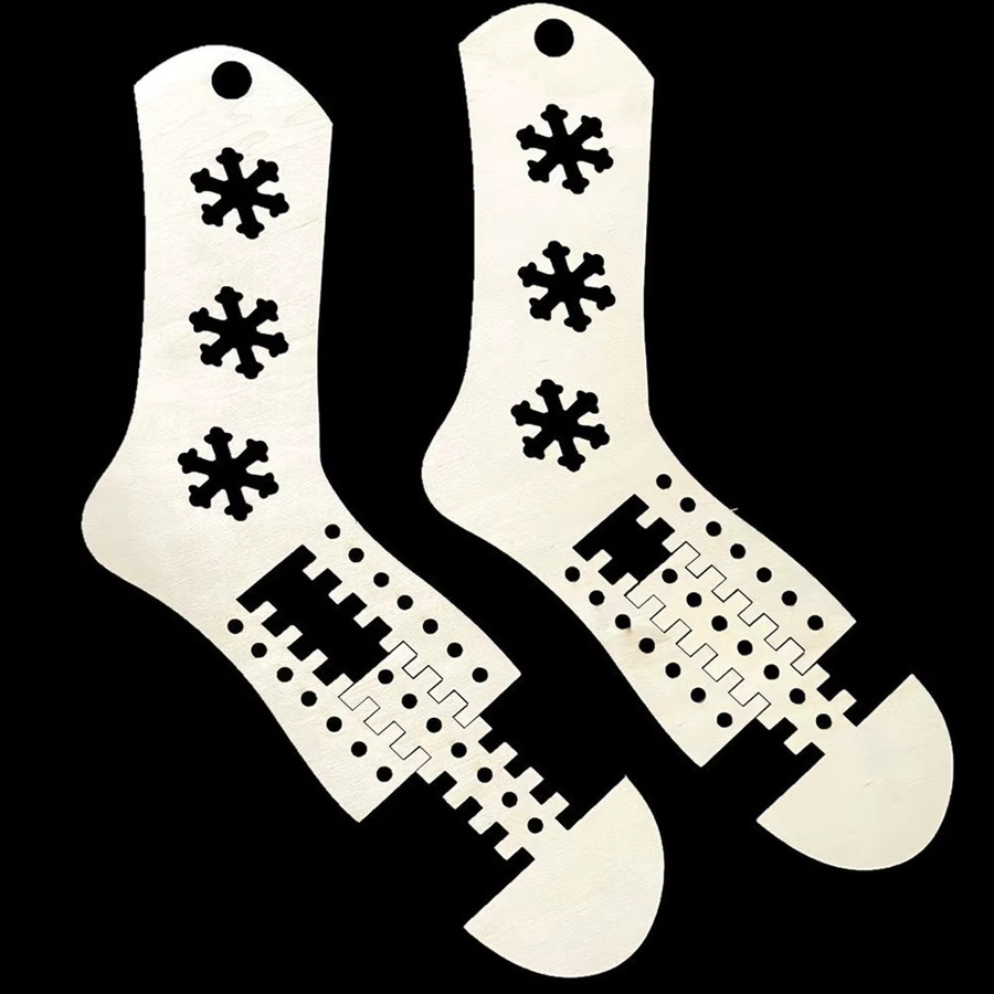 2 Stück Sockenblocker lasergeschnittene Vorlage als DIY-Ausstellungsständer für handgefertigte Stricksocken - Bild 2