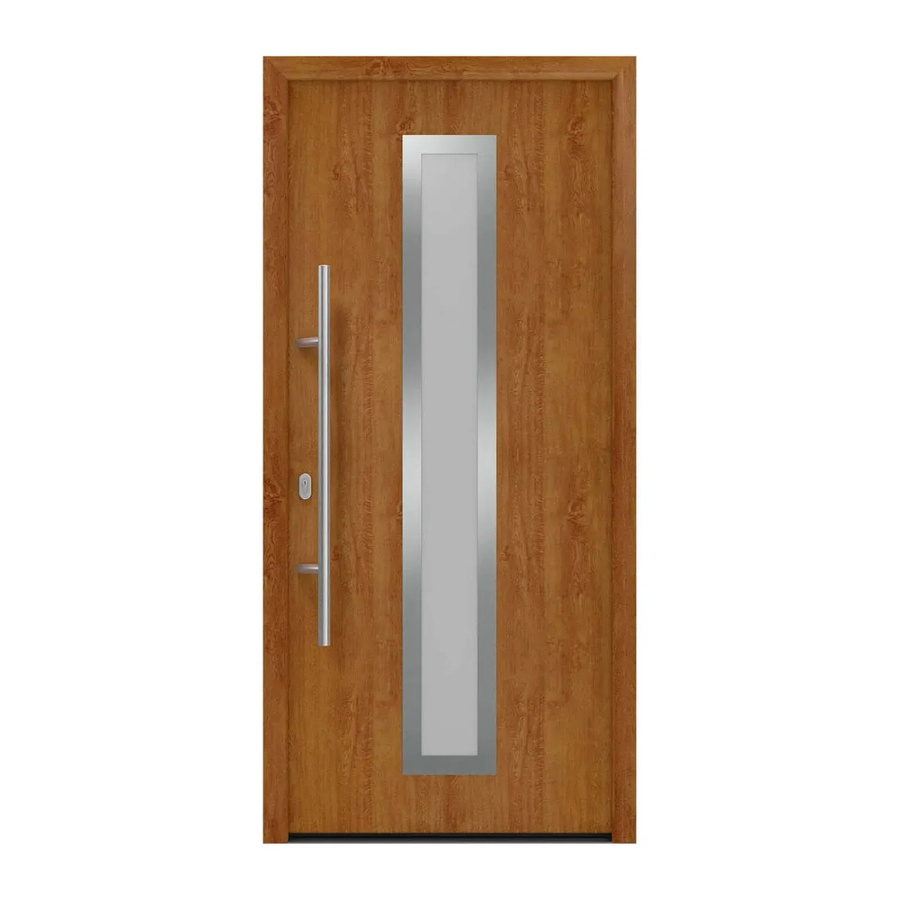 EcoStar Haustür Isopro IP 700S in Golden Oak, Farbe Braun, mit Glaseinsatz, Material Stahl und Aluminium, B/H: 110 x 210 cm, DIN Links - Bild 2