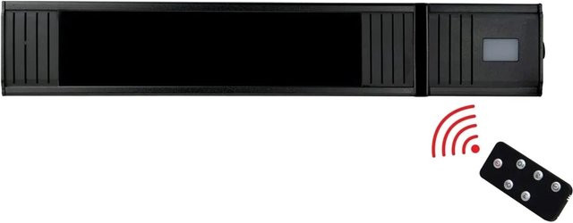 Heizstrahler Infrae 1500 W mit Glasabdeckung und Fernbedienung, Schwarz, BxH: 54 x 9,5 cm - Bild 2