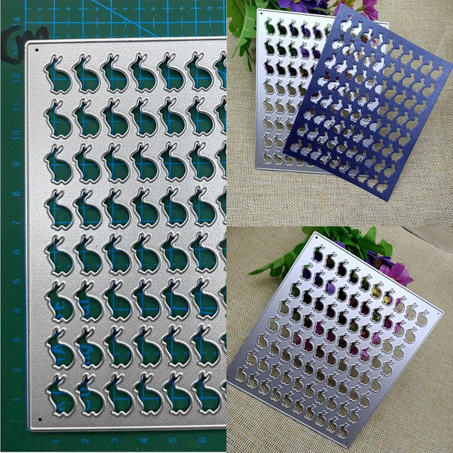 Metall Schneidschablone Kaninchen für Ostern DIY Scrapbooking und Bastelarbeiten in Silber - Bild 1