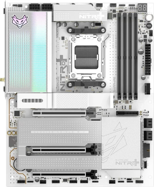 Sapphire Nitro+ X870EA WIFI7 Phantom Link Polar Mainboard AM5 Mini-ITX DDR5 in Schwarz und Weiß - Bild 2