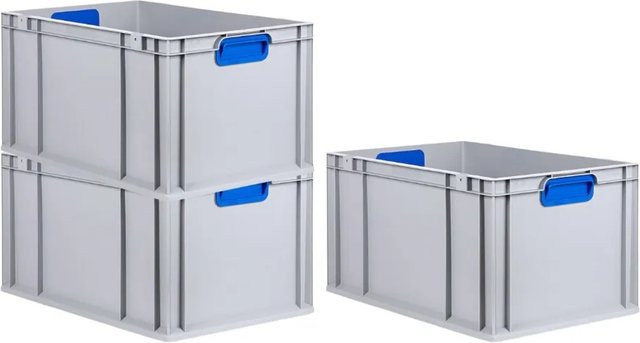 PROREGAL Spar Set 3x Eurobox Nextgen Color Blau, Geschlossene Transportboxen mit verstärktem Boden, H x B x T: 32 x 40 x 60 cm - Bild 1