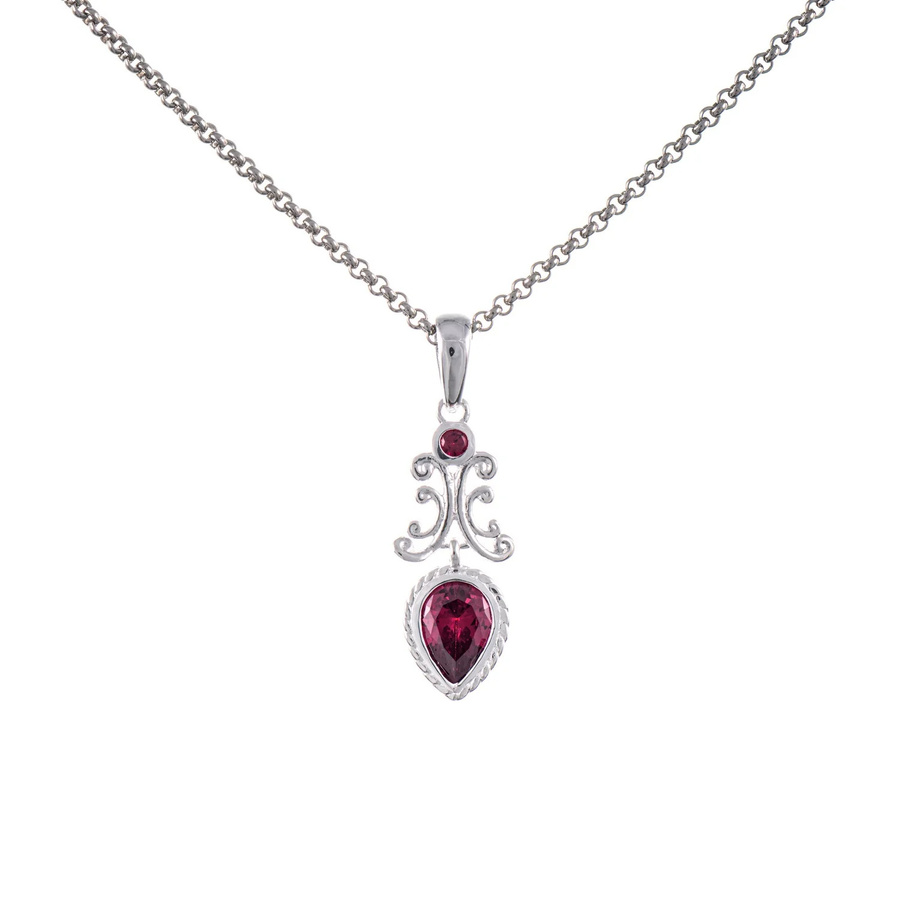Anhänger mit Kette, 925 Silber, Zirkonia, beere, Damen - Bild 1