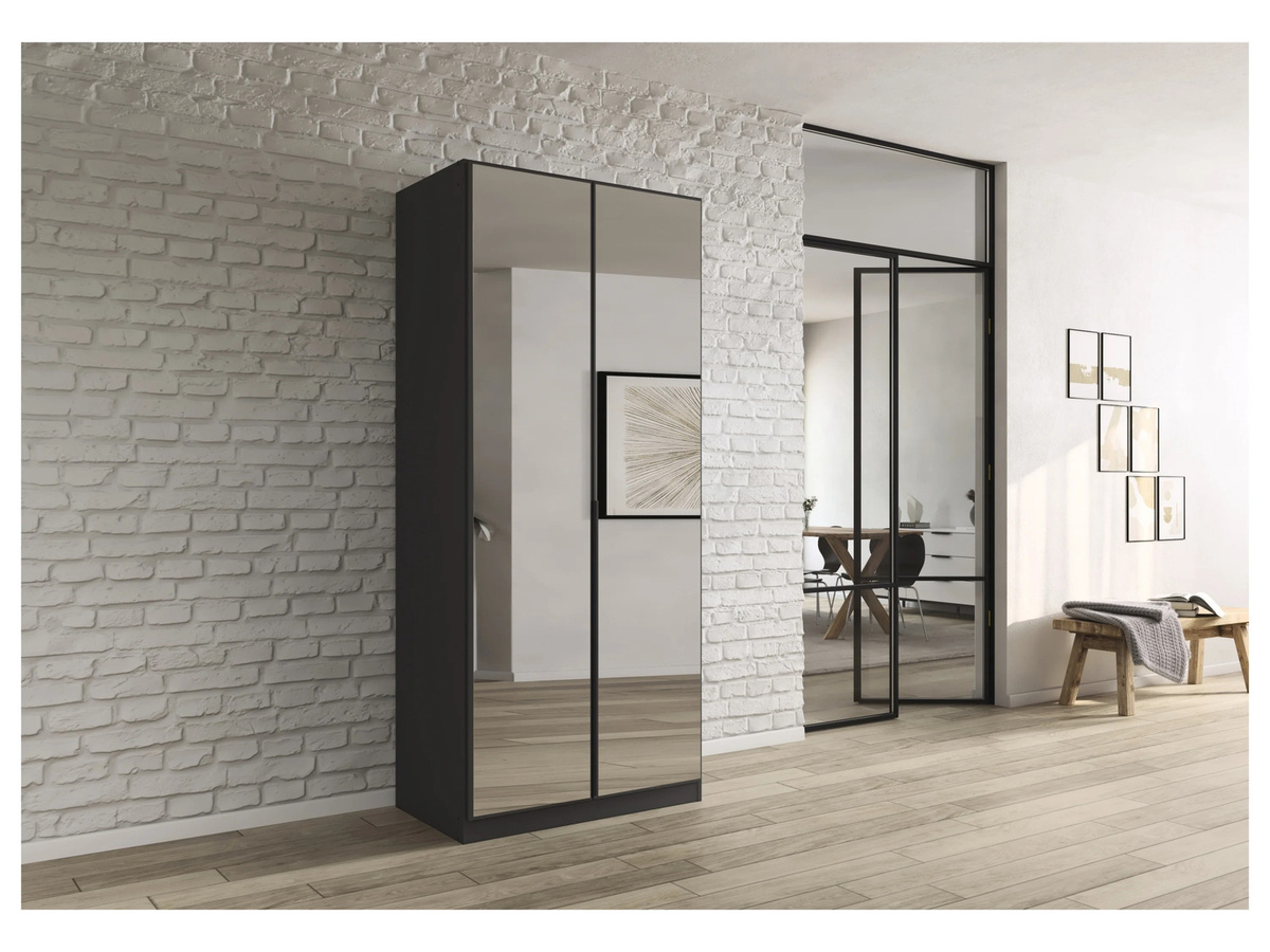 RAUCH Drehtürenschrank Alabama mit Spiegel in Graumetallic und Eiche Sonoma, B/H: 91 x 229 cm - Bild 2