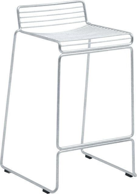 HAY Hee Bar Stool aus pulverbeschichtetem Metalldraht in Silber - Bild 1