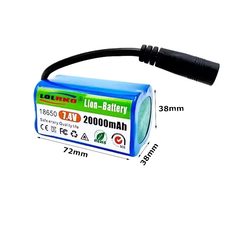 LOLRKO Akku für RC Angelköderboot T188 T888 2011-5 V007 C18 H18 Ersatzteil, 7,4V 20000mAh, Blau - Bild 2