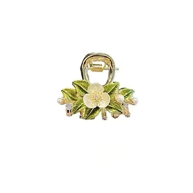 HIYAYZ Haarspange mit Blatt, Blume, Strass und Perlen, Damen - Bild 2