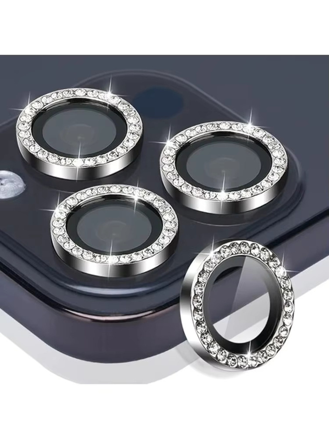 3er-Set Diamant-Kameraobjektivschutz für iPhone 17 Pro Max und iPhone 16 Pro Max aus Metall in Schwarz - Bild 4