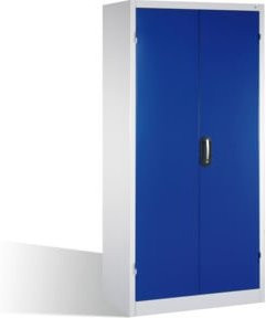 C+P Schwerlast-Werkzeugschrank mit Drehtüren und 4 Regalböden, Front Enzianblau, Korpus Lichtgrau, H: 195,0 cm, B: 93,0 cm, T: 60,0 cm - Bild 1