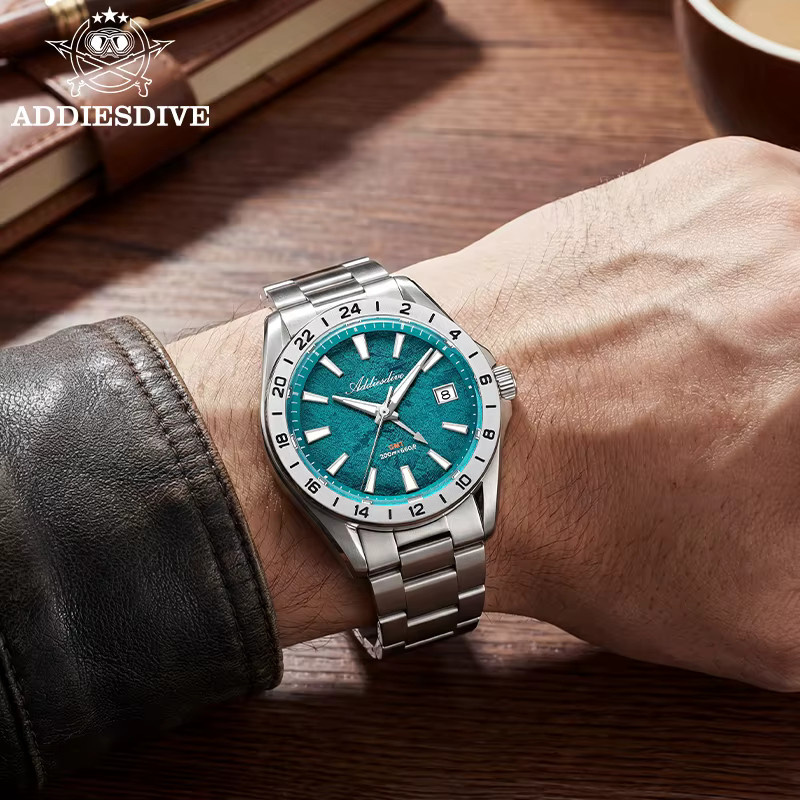 ADDIESDIVE Armbanduhr, Quarz, Edelstahl, Saphirglas, Herren - Bild 5