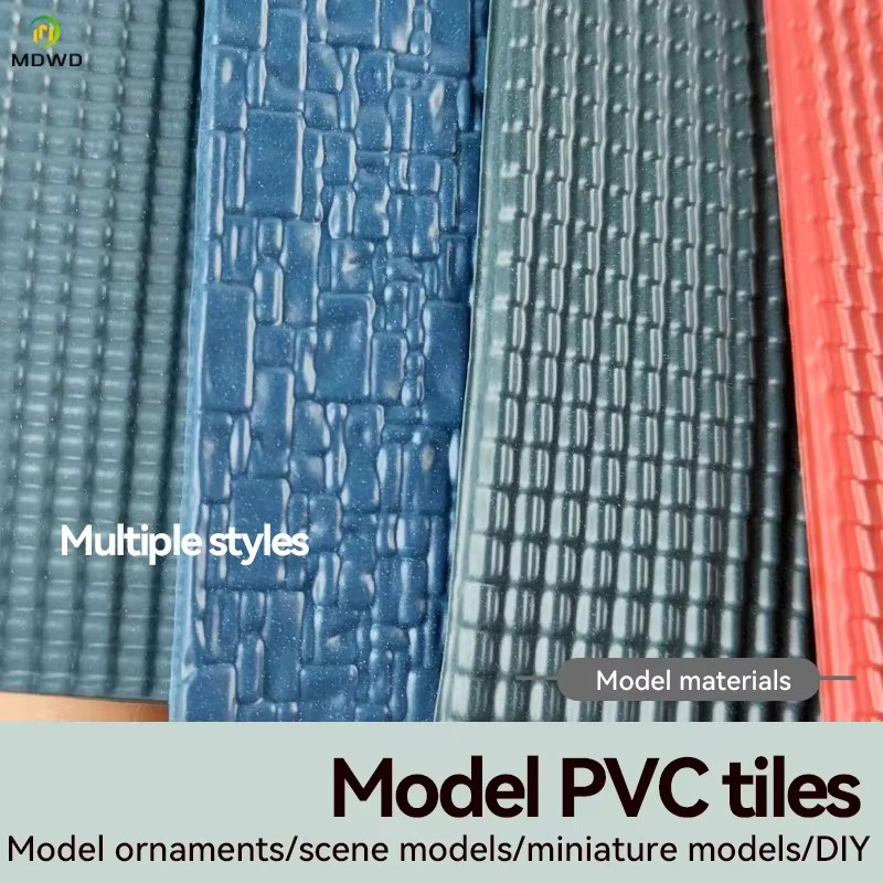 MDWD Modell PVC Gebäude, Kunststoff, 3-teiliges Set, Schwarz, Grau, Rot - Bild 1