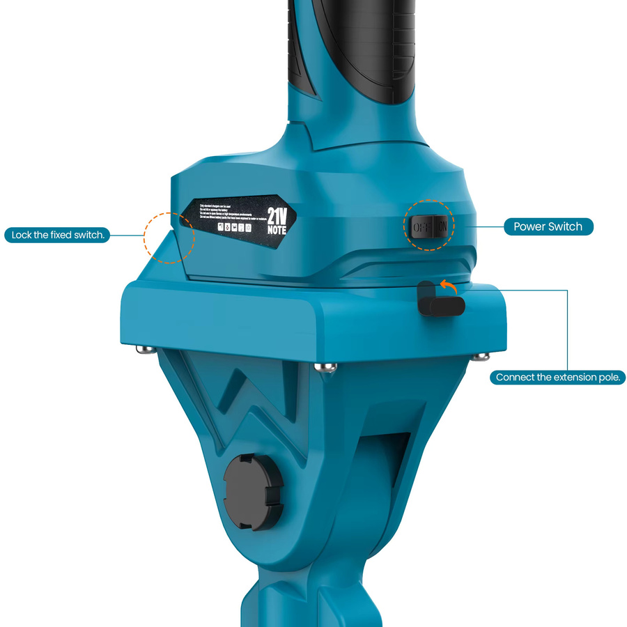 Bürstlose elektrische Kettensäge und Hochastschere mit Teleskopstange für Makita 18V Akku, Blau - Bild 5