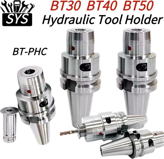 SYS Hochpräziser hydraulischer Spannfutter-Werkzeugschaft in Silber für BT30 BT40 BT50 PHC06 PHC08 PHC10 PHC12 PHC16 PHC20 Spannzange und BT hydraulischer Werkzeughalter - Bild 1