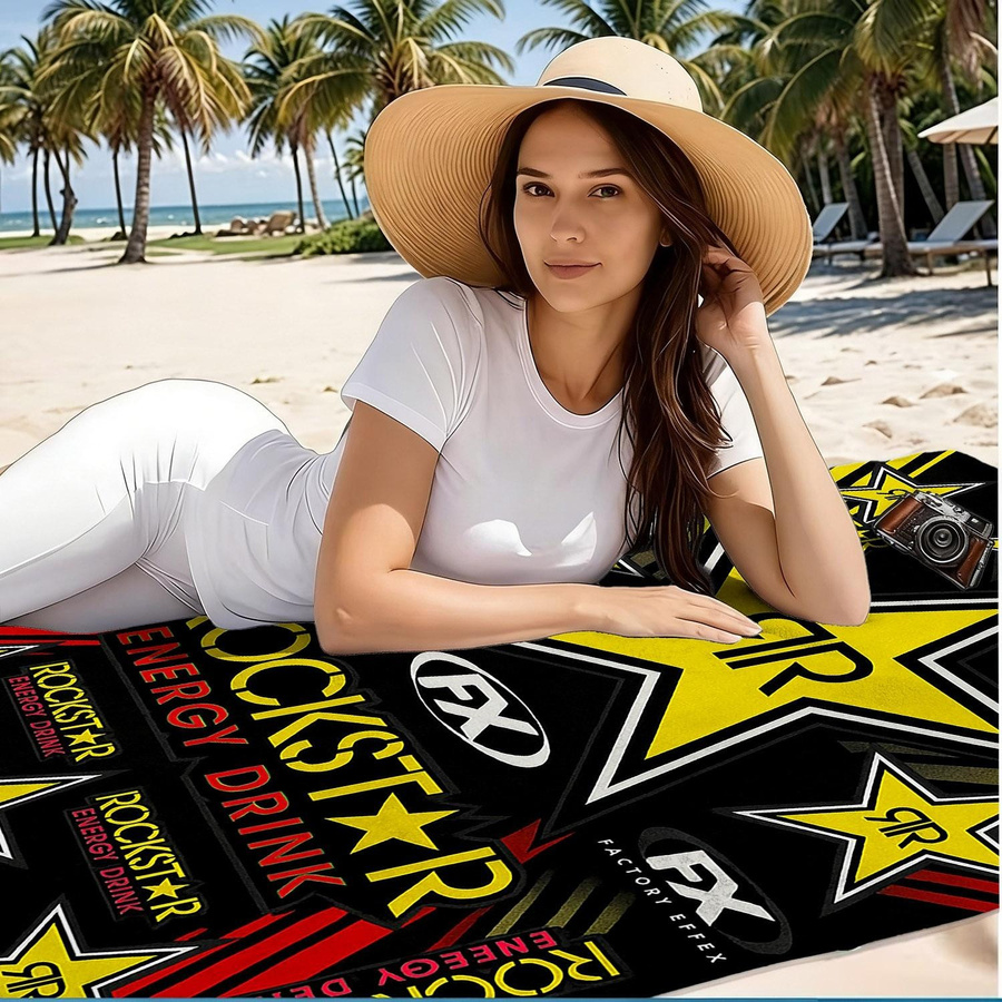 Rockstar Energy Drink Fabrik Effex Racing Strandtuch aus Mikrofaser, schnelltrocknend und weich, Mehrfarbig, Breite: 60 cm, Höhe: 40 cm - Bild 4
