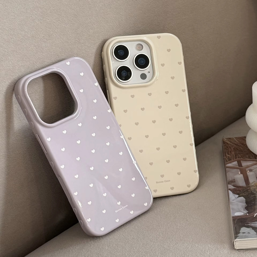 Stoßfeste Handyhülle mit Koreanischem Liebes-Herz-Design für Apple iPhone 17 16 15 14 13 12 11 Pro Max in Bonbonfarben - Bild 3