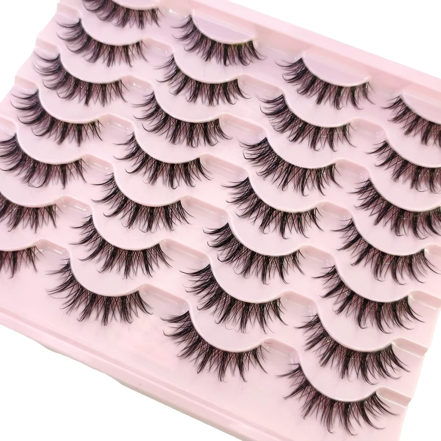 Künstliche Wimpern, 14 Paar, natürlich, lang, flauschig, Unisex - Bild 3