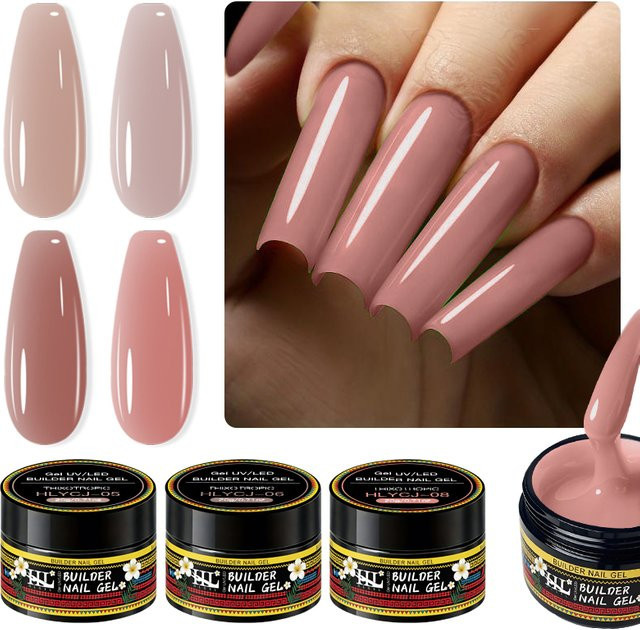 HLGEL Builder Gel, Französisches Rosa-Braun Nude, Glänzend, 20g - Bild 1