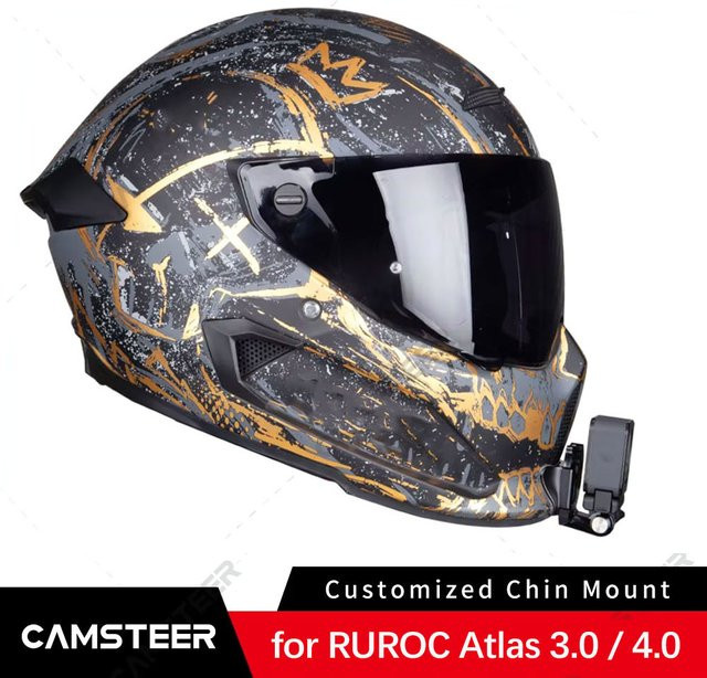 RUROC Atlas 3.0/4.0 Custom Aluminium Helm Kinnhalterung für GoPro Hero 12 11 10 Insta360 X4 AcePro DJI Action 5 Pro 4 Kameras - Bild 1