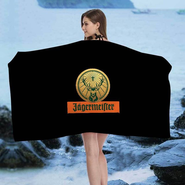 Jägermeister Logo Badetuch aus Mikrofaser für Kinder, schwarz, 30 x 30 cm - Bild 1