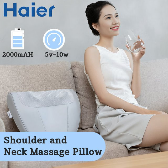 Haier Nackenmassagegerät mit Wärme in Silber und Grau, 6 Massageköpfe mit 17-Grad-Design, 2000 mAh und Typ-C-Anschluss zur Linderung von Muskelschmerzen - Bild 1