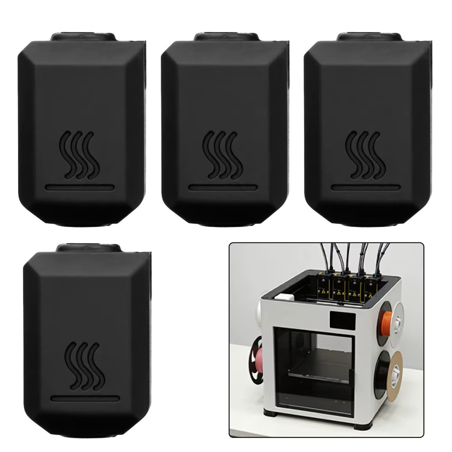 Snapmaker U1 Silikonsocke für Horend 3D-Drucker, hochtemperaturbeständig, Schwarz - Bild 2