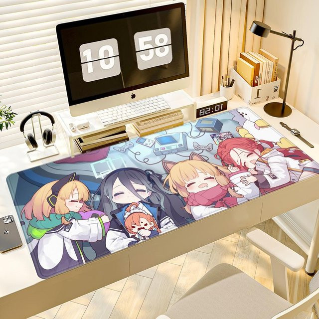 HYBXAXC Blue Archive Gaming Mauspad XXL, Schreibtischunterlage in Schwarz und Multicolour, B/T: 100 x 50 cm - Bild 1