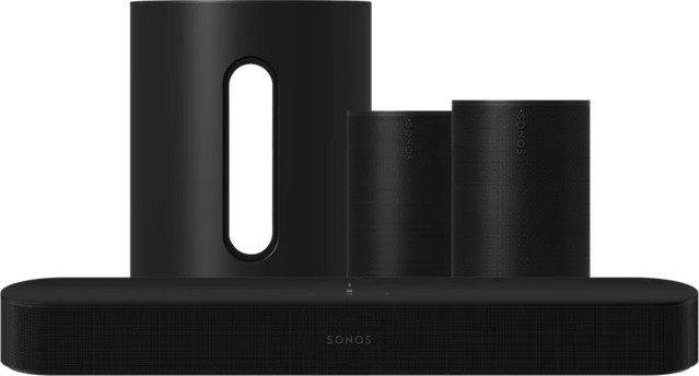 Sonos Heimkino-Set mit Beam Gen 2 Soundbar und Era 100 SL Lautsprechern in Schwarz - Bild 1