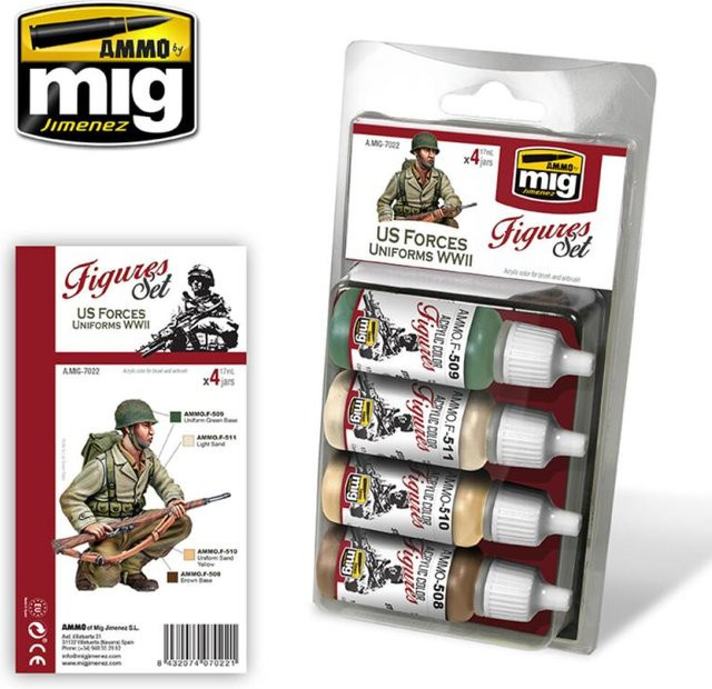AMMO by MIG Jimenez US Forces Uniforms WWII Figures Set, Soldaten - Bild 1