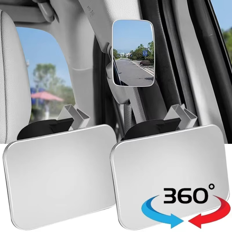 Amagi 2er-Set HD rahmenlose Auto-Rückspiegel, rund und verstellbar für 360 Grad Weitwinkel und Totenwinkel, transparent - Bild 4