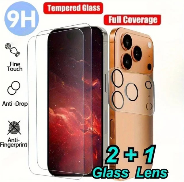 3 Stück hochauflösende Displayschutzfolie transparent für Apple iPhone 17 16 Pro Max 17Air 16e 15 14 Pro 13 12 11 Pro - Bild 1