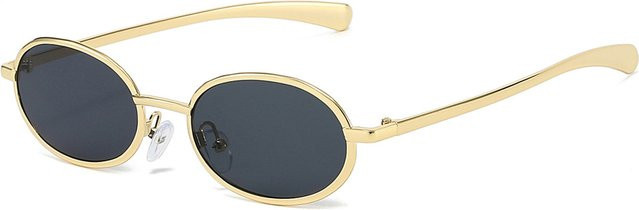 Sonnenbrille oval, Metall, gold, Unisex, Vollrand - Bild 1
