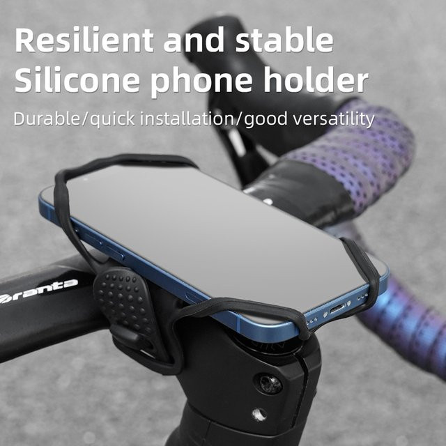Silikon Quick Release Smartphone Halterung für Mountainbikes und E-Bikes in Schwarz - Bild 1