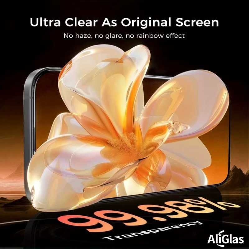 Vieruodis 8K Super Clear Displayschutzfolie aus gehärtetem Glas für iPhone 17, 17 Pro, 17 Pro Max, 17 Air, 16, 16 Pro, 16 Plus, 16 Pro Max, transparent - Bild 6