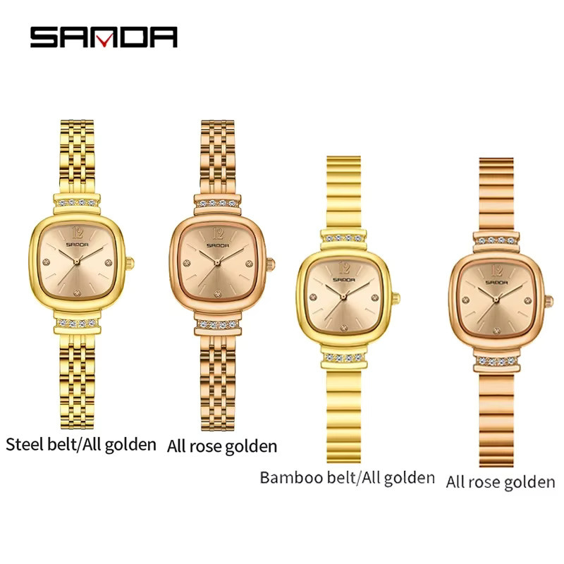 SANDA Armbanduhr Quarz, Edelstahl, Rechteckig, Damen - Bild 3